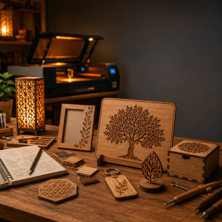 Proceso de elaboración de diseños personalizados en madera